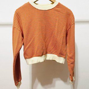Orange and White Striped Sweatshirt